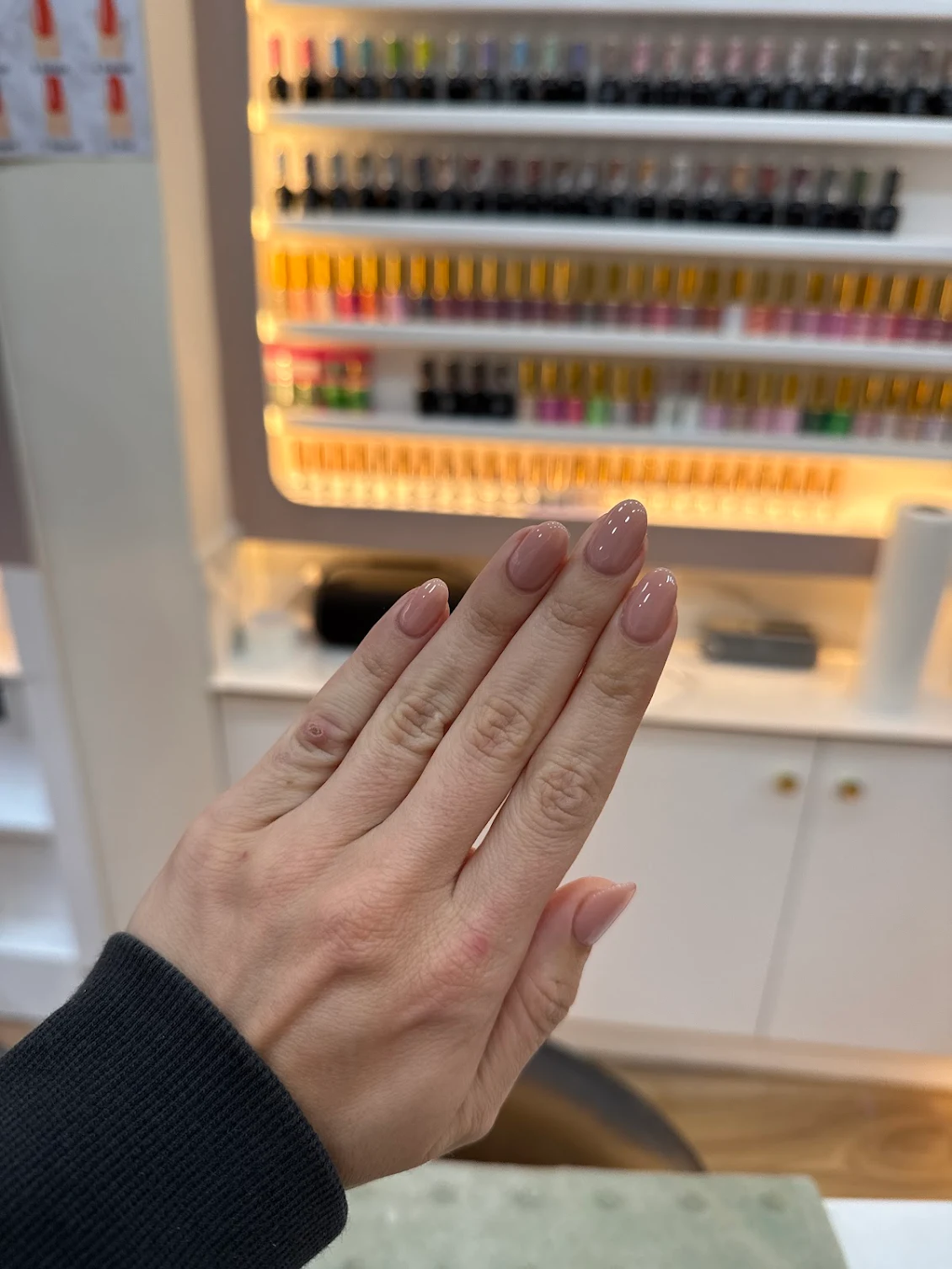 Shellac Gel nails - nude mauve finish